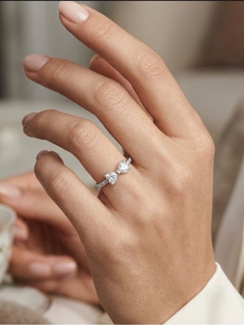 PANDORA SILVER BOW RING, STERLING SILVER SIZE: 60/ 9